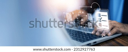 document Management System DMS Folder, File data management or data transfer backup technology.	