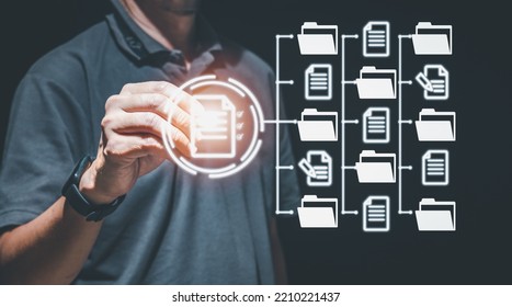 Document Management System, Online Business Contract  On Digital Documents And Process Automation To Efficiently Manage Files, Knowledge