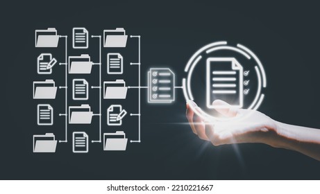 Document Management System, Online Business Contract  On Digital Documents And Process Automation To Efficiently Manage Files, Knowledge