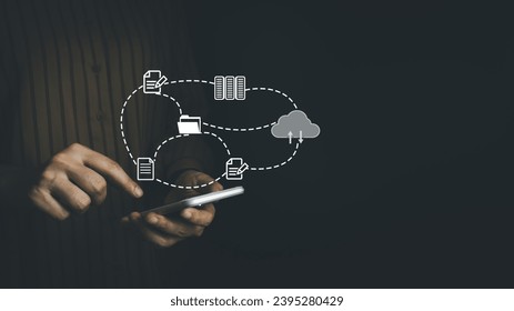 Document Management System, Online document database management, Organization document Organized, automated processes to manage files, ERP enterprise efficient, business technology.