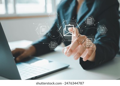 Document Management System: Online Documentation Database and Process Automation for File Management. diagram. Send bulk documents via email.