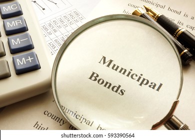 Document With Title Municipal Bond On A Table.