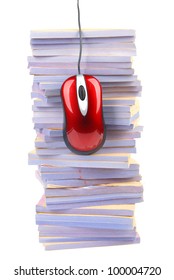 Documents and computer mouse