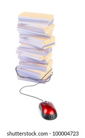 Documents and computer mouse