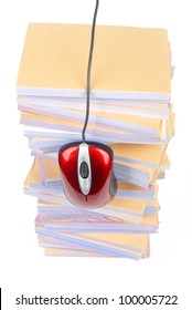 Documents and computer mouse