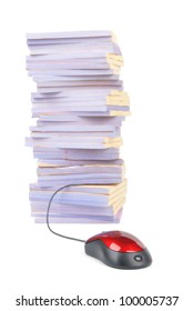 Documents and computer mouse