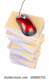 Documents and computer mouse
