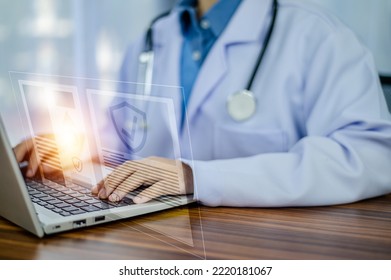 Documents concept, Doctor use computer connection server data base patient for technology treatment in hospital	in Documents concept management - Powered by Shutterstock