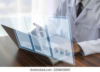 Documents concept, Doctor use computer connection server data base patient for technology treatment in hospital.in Documents concept management	
