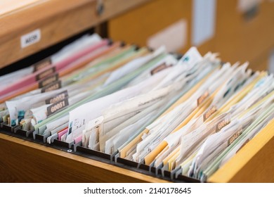Documents and folders are placed at the office.