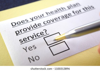 Does Your Health Plan Provide Coverage For This Service? Yes Or No