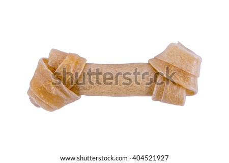 Dog bone rawhide isolated on white background