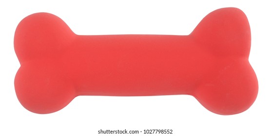 red rubber dog bone