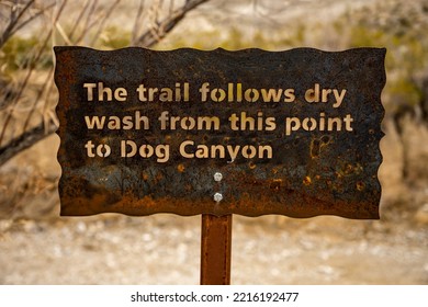 Dog Canyon Hiking Directions Sign In Big Bend National Park