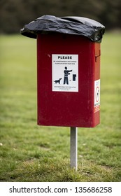 A Dog Foul Waste Bin In Uk Park