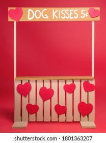 Dog Kissing Booth On An Isolated Background