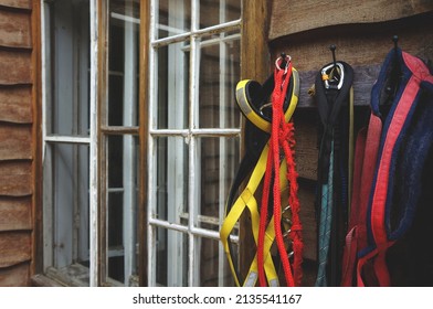  Dog Leash Hanging On The Facade Of A Chalet                              