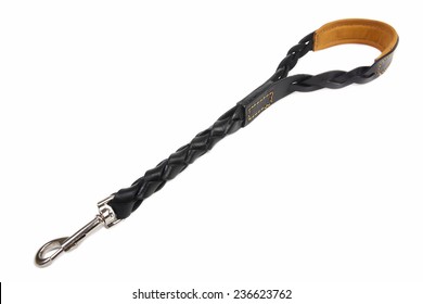 Dog Leather Leash On A White Background