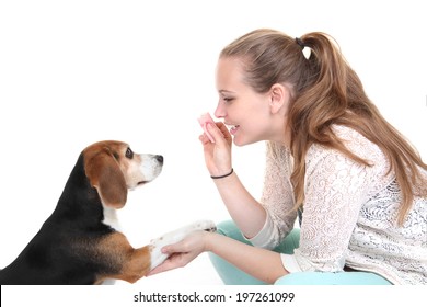 Dog Obedience Training Trainer With Pet. 