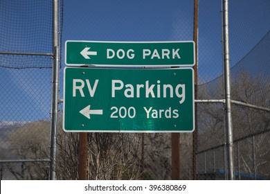 Dog Park And RV Parking Sign 