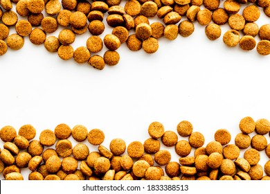 Dog Pet Food Background. Top, Overhead View