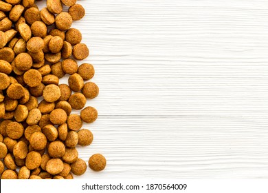 Dog Pet Food Background. Top, Overhead View