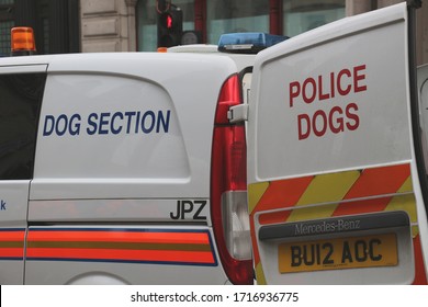 Dog Section Van For Police Dogs Of The UK Metropolitan Police. London - 1st January 2016