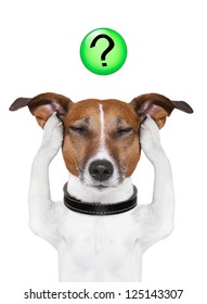 Dog Thinking With A Question Mark On Top