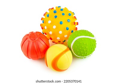 Dog Toy Balls Isolated On White Background.