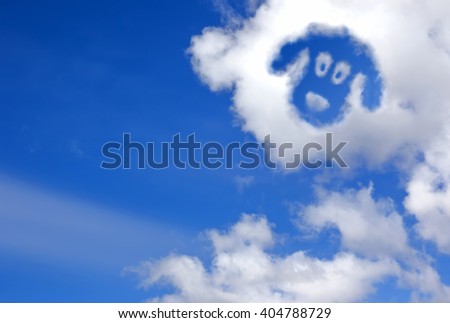 dogs face in the sky clouds