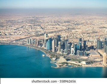 Doha Aerial Skyline, Qatar.