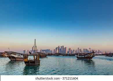 Doha Corniche In The Early Morning