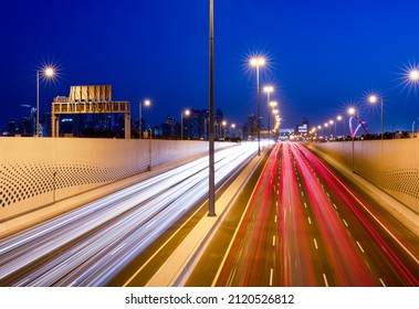 Doha Lusail Expressway At Blue Hour