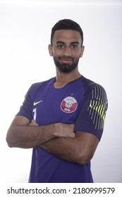 Doha -Qatar 10 January 2022, Portraits Of Qatar Team Football Players
Number 1- SAAD