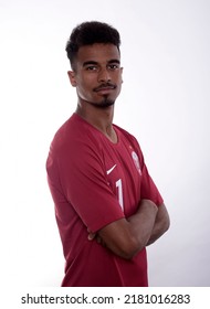 Doha -Qatar 10 January 2022, Portraits Of Qatar Team Football Players
Number 11  AKARAM