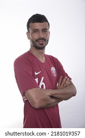 Doha -Qatar 10 January 2022, Portraits Of Qatar Team Football Players
Number 16- Boualem