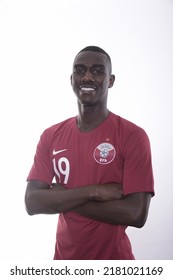 Doha -Qatar 10 January 2022, Portraits Of Qatar Team Football Players
Number 19- Almoez