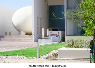 DOHA, QATAR -12 DEC 2019- View Of The Campus Of The Weill Cornell Medical College In Qatar Located In The Education City Complex Launched By The Qatar Foundation In Doha, Qatar.