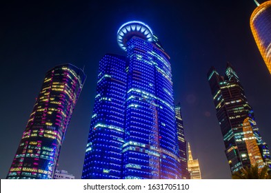 Doha, Qatar - 31st January 2020: Office Building Of Qatar Petroleum In Doha Corniche, Qatar