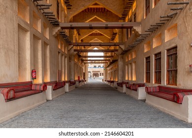 Doha, Qatar - April 15, 2022: Souq Waqif is a souq in Doha, in the state of Qatar. The souq is known  for selling traditional garments, spices, handicrafts, and souvenirs