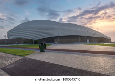 DOHA, QATAR - AUGUST 20, 2020: Al Janoub Stadium located at Al Wakrah in Doha. Al Janoub stadium is the second among the eight stadiums for the FIFA World Cup 2022.