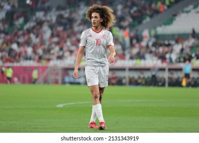 Doha, Qatar - December 10 2021: Hannibal Mejbri Of Tunisia During The FIFA Arab Cup Quarter-Final Match Between Tunisia And Oman At Education City Stadium.
