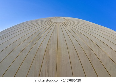 DOHA, QATAR - JANUARY 1, 2016: Detail Of An Egg Shape Structure Of The Weill Cornell Medical College, Education City, Designed By Arata Isozaki, Architect, Taken During A Winter Late Afternoon