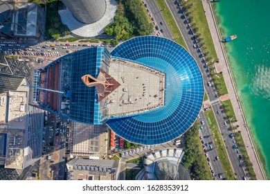 Doha, Qatar - January 20th 2020: Aerial View Of West Bay Skyscrapers. Qatar Petroleum Headquarter