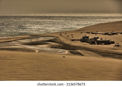 Doha, Qatar - January 28 2010 : Water Is The Desert Is Special To See, Is It A Mirage, An Illusion Or The Real Thing