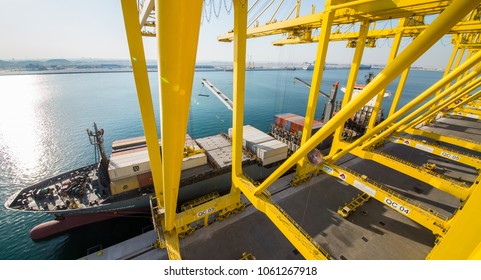 DOHA, QATAR - MARCH 20 / 2018 - Hamad Sea Port in Qatar, Middle East.