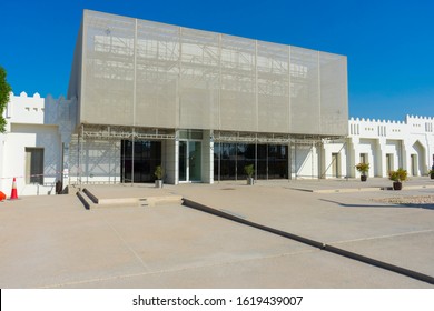 Doha, Qatar - Nov 23, 2019 : Mathaf Arab Museum Of Modern Art With Blue Sky In Doha, Qatar On Nov 23, 2019.