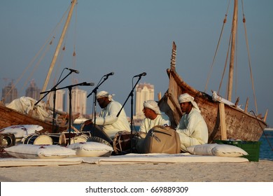 Doha - Qatar / November, 2012: Omani Music Band Preforming At Katara, A Cultural District Located In Doha 