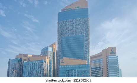 Doha, Qatar- October 10,2022 : Qatar Energy Head Office Towers In Doha City, Qatar Energy Previously Known As Qatar Petroleum.