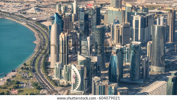 Doha Skyline Aerial View Qatar Stock Photo (Edit Now) 604079021